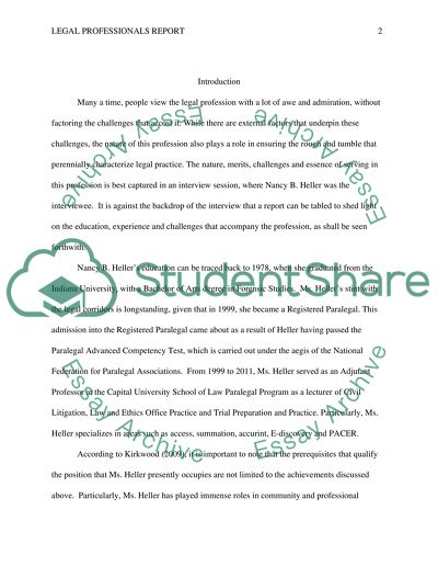 Legal Professionals Report