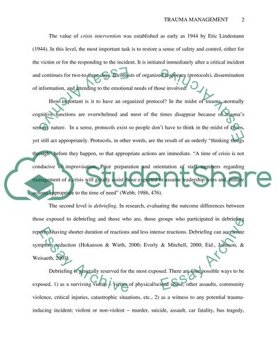 Trauma Management and Intervention