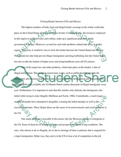 Closing the Border between the United States and Mexico