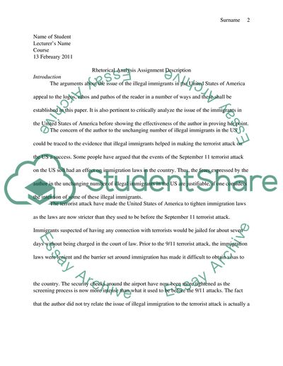 Rhetorical Analysis Assignment Description