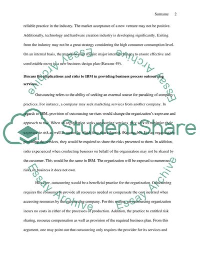 Opportunities and Risk Concerning International Business Machines