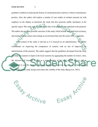 Peer review of the proposals