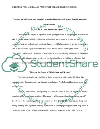 Selecting and Model and Anticipating Barriers Application