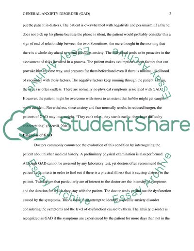 Symptoms of Generalized Anxiety Disorder