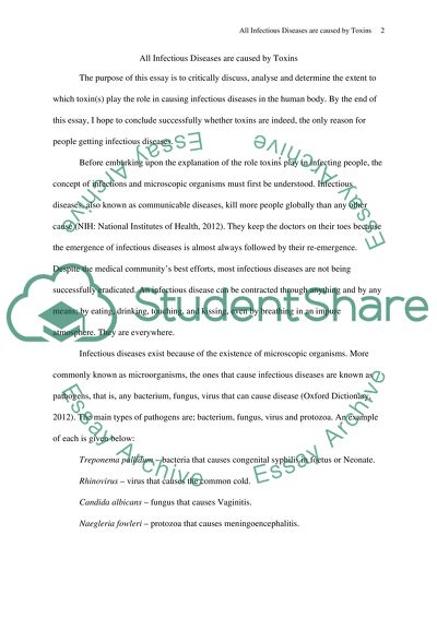 The Presence of Toxins in the Body and the Symptoms of an Infectious Disease