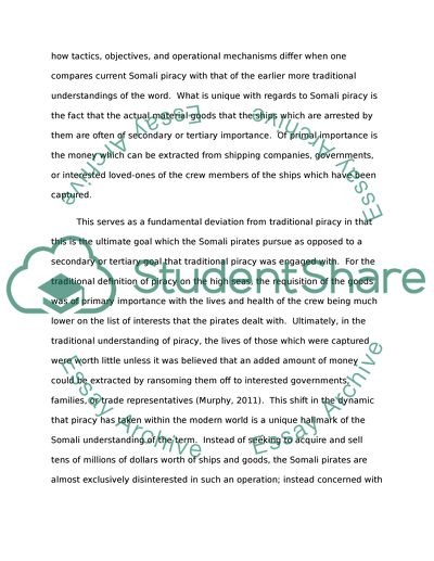 The Situation Involving Somali Piracy