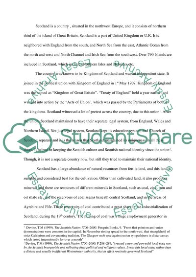 The Difference Between the Scottish Economy and the Rest of Britain