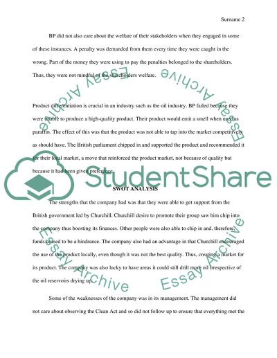 Marketing Strategy and Analysis of BP