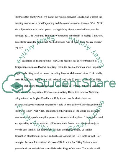 Quranic and Biblical Depictions of Sulayman