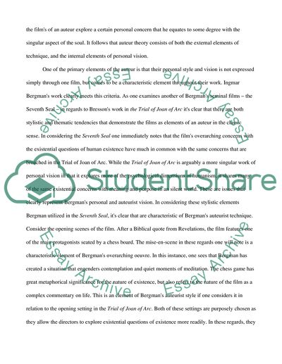 Robert Bressons The Trial of Joan of Arc to Ingmar Bergmans Seventh Seal