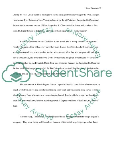 Uncle Toms Cabin By: Harriet Beecher Stowe