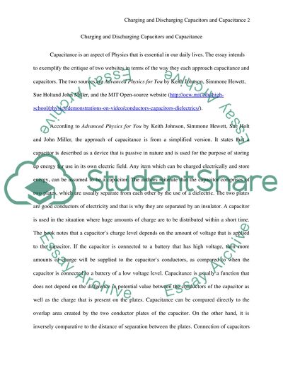 Charging and Discharging Capacitors and Capacitance