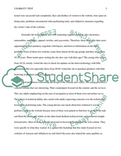 Comparing the Usability Test of Alibaba and Amazon Websites