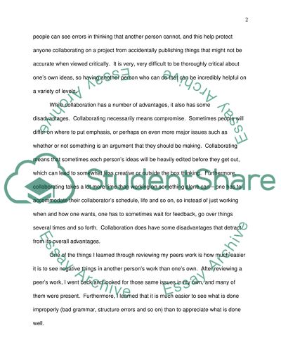 Collaboration and Peer Reviews