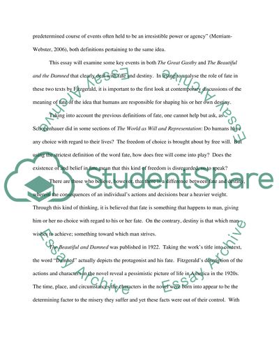 Scott Fitzgeralds The Beautiful and Damned and The Great Gatsby