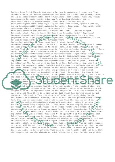 Project Initiation Document Example from studentshare.info