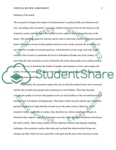 Critical Review Assignment