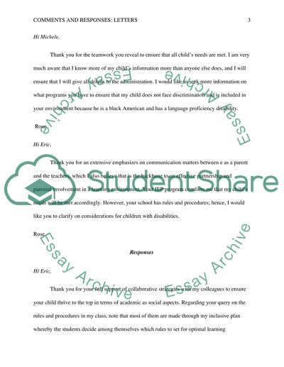 Comments and response