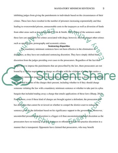 Reforming the Mandatory Minimum Sentencing Policy