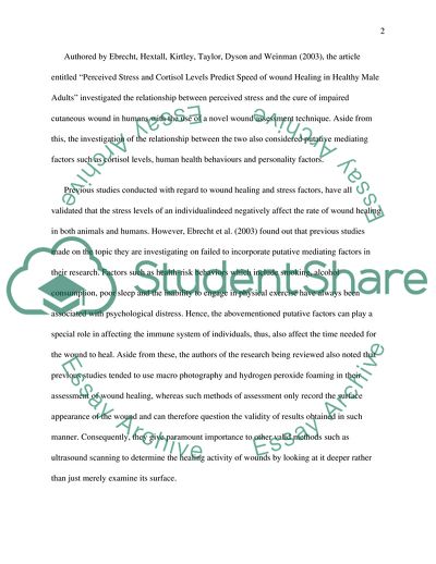 Perceived Stress and Cortisol Levels Predict Speed of Wound Healing in Healthy Male Adults