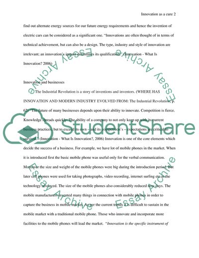 Innovation as a Cure