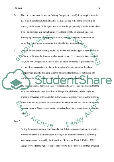 Leasing -Accounting Standard