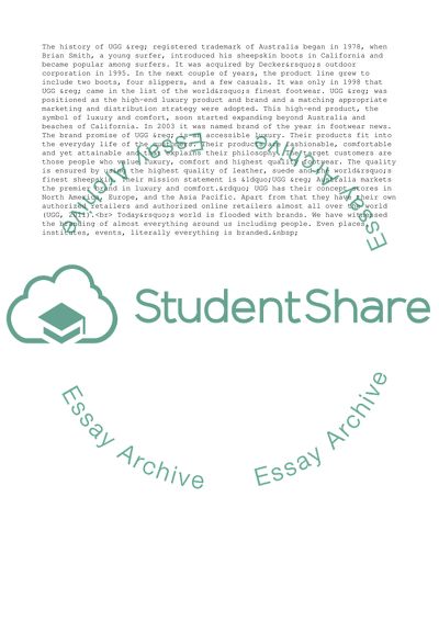 The Effectiveness of the UGG Brand Management