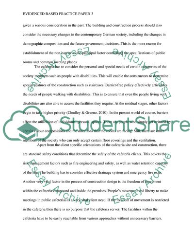 Description of the Conditions that Are Prerequisites to the Construction of the Cafeteria in Berlin