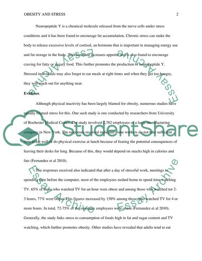 Interrelation Between Obesity and Stress