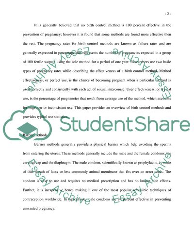 Human Sexuality and Contraception