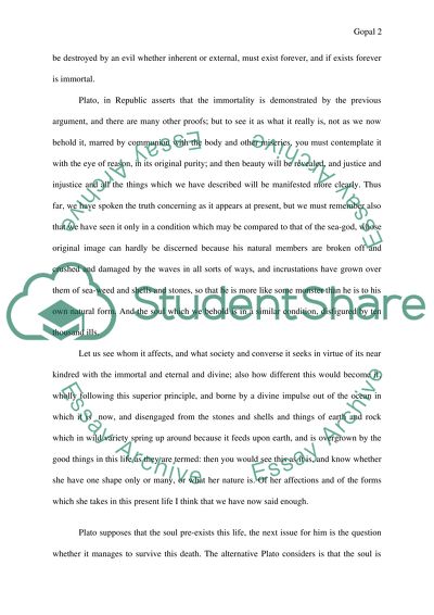 Platos View of Immortality