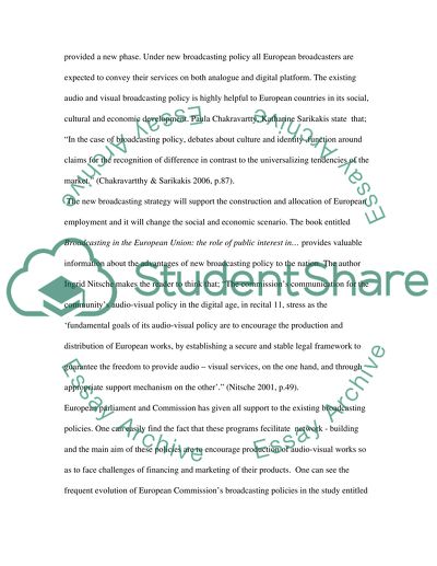 The Policies of the European Union in Broadcasting