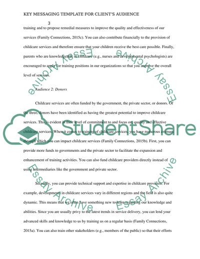 Key Messaging Template for clients audience clientfamily connections LCC