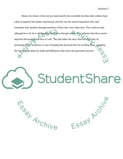 The Things They Carried - Unexpected Outcome of the Story