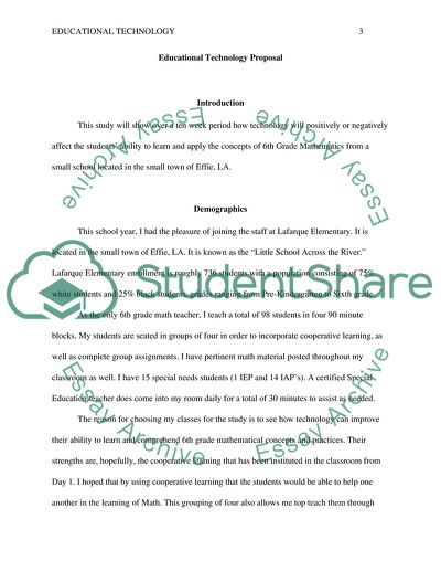 How Technology Positively Affects the Learning of 6th Grade Mathematics in a Small Louisiana School