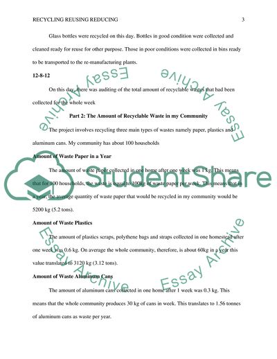 Recycling, Reducing, and Reusing