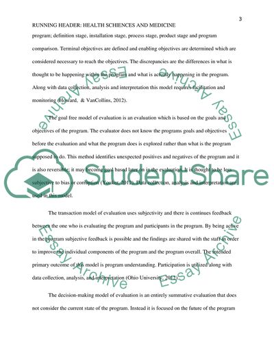 The Models Used in Program Evaluation - the Discrepancy, Goal-Free, Transaction, Goal-Based Models