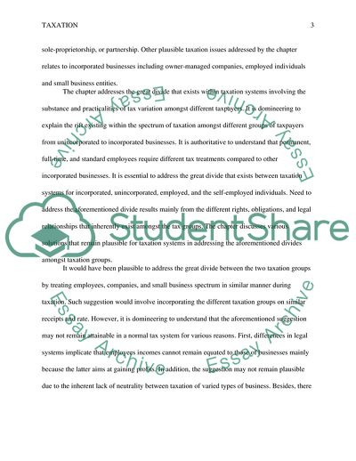 Taxation of Small Businesses