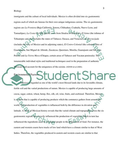 Evaluation of Mexican Diet