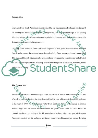 The Literary Style of Thomas Page and John Crowe Ransom