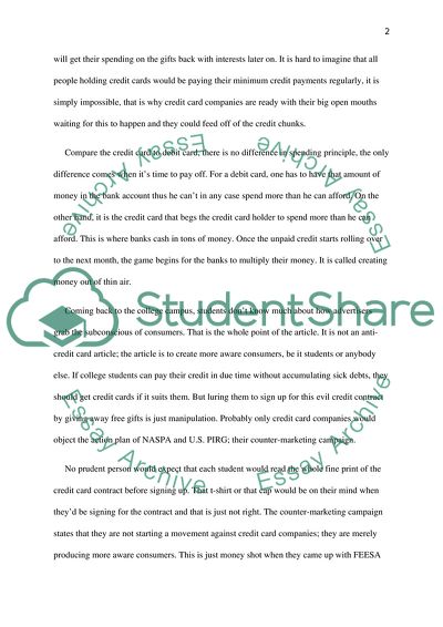 Why Credit Card Marketing in Colleges Needs Restrictions