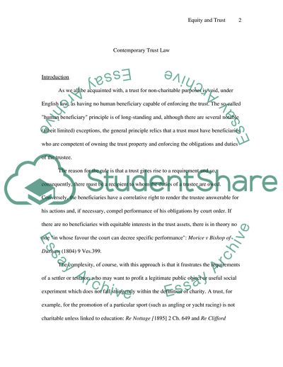 Contemporary Trust Law