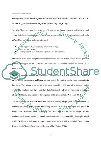 Sustainable Operations And Strategy Of Wal-Mart