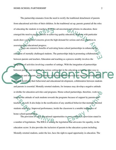 The Role of Activation of Home-school Partnership in Education