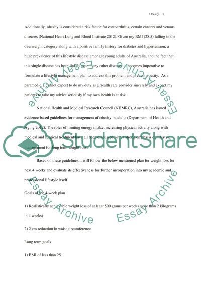 Lifestyle Management Plan