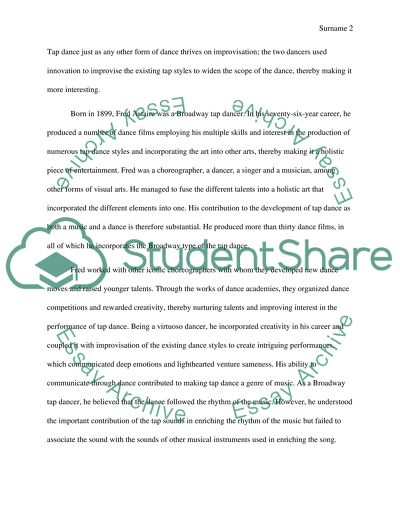 The Styles of Two Tap Dancers: Fred Astaire and Bill Robinson