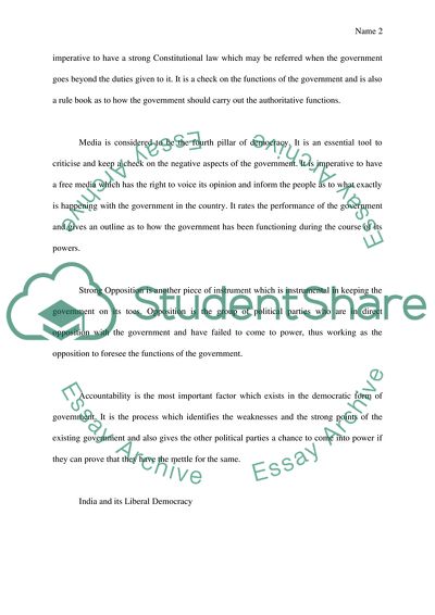 India and Its Liberal Democracy