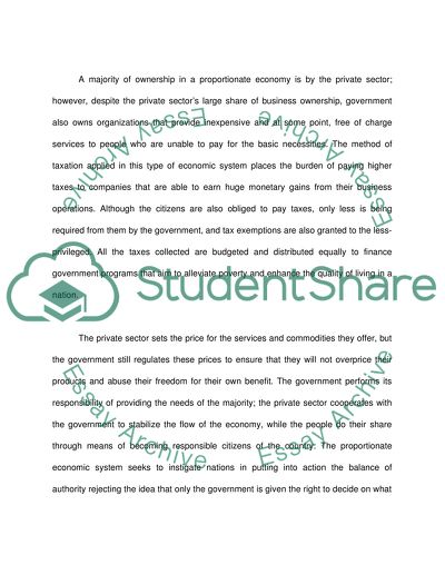 The Proportionate Economic System