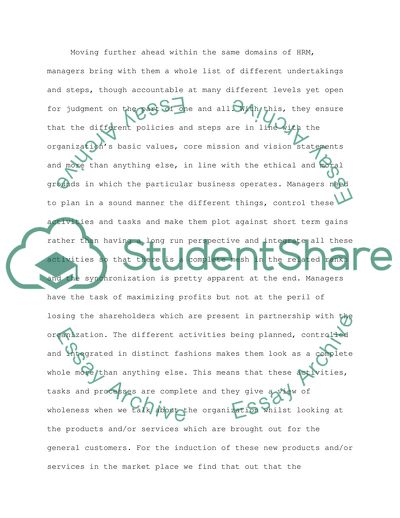 The Role of Human Resource Management