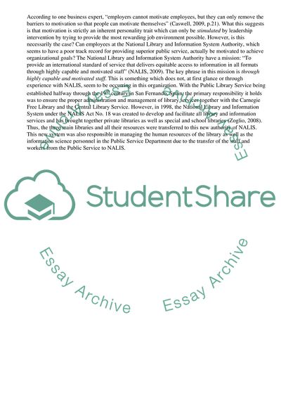 The Effective Methods for Improving Motivation at the National Library and IS Authority